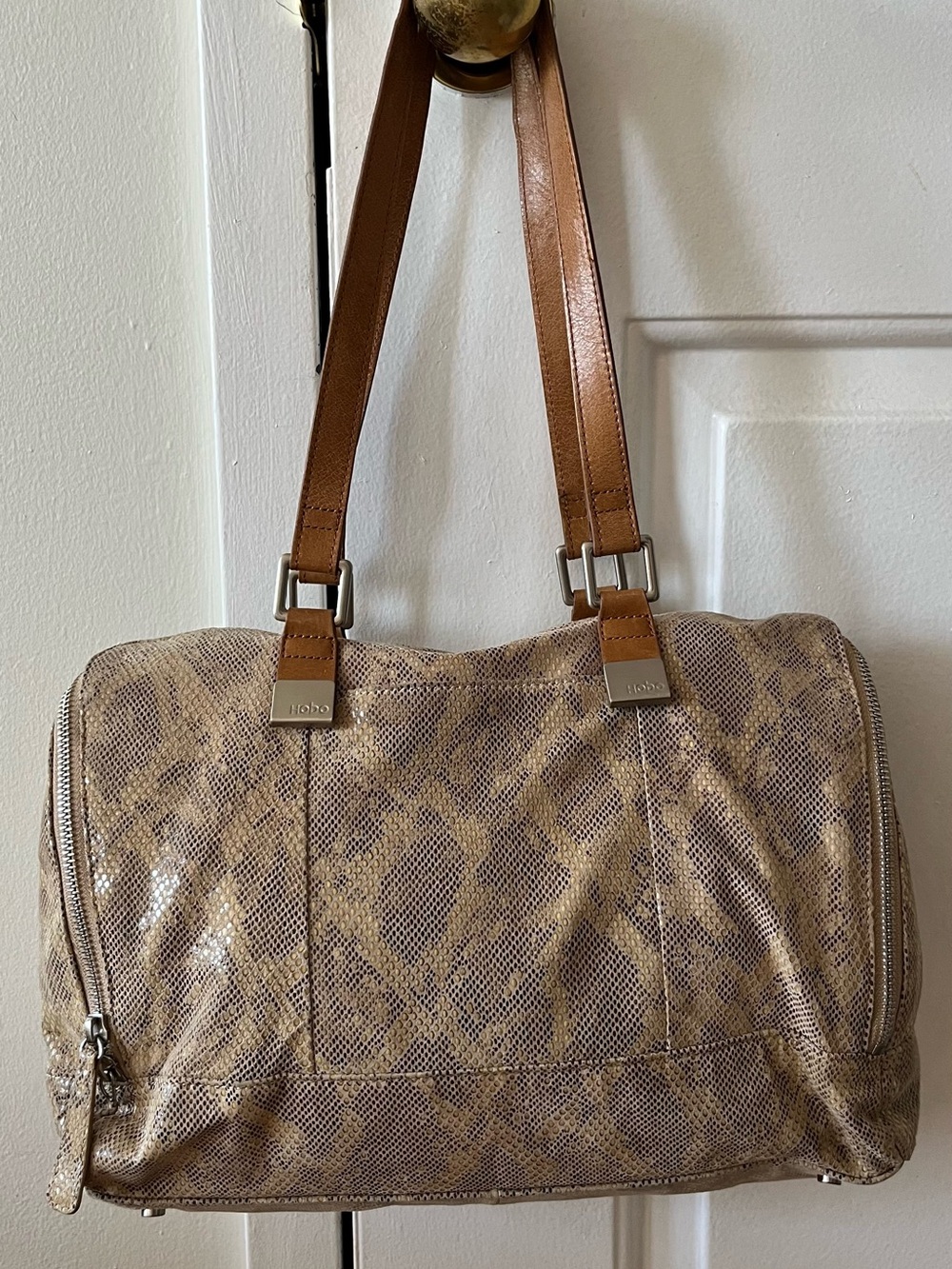 HOBO Madelyn Python-Pattern Satchel